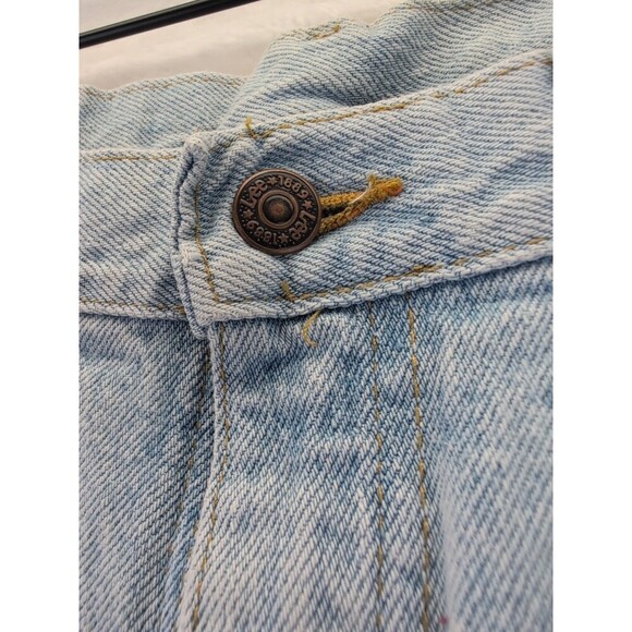 2- VTG Lee Shorts Mens 34 Made in USA 90s Riders Jeans Jorts Skate Light Wash - Picture 9 of 16